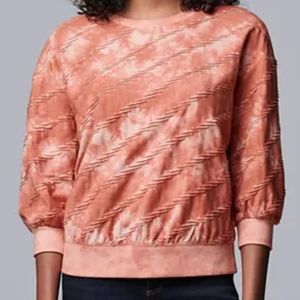 Simply Vera Vera Wang Textured Three Quarter Sleeve Large